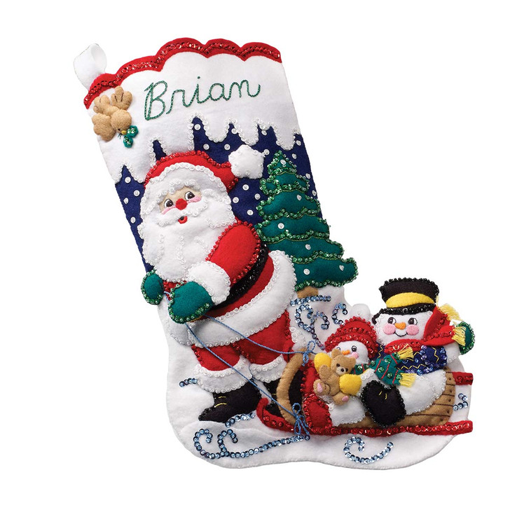 Bucilla Sledding with Santa Stocking Kit